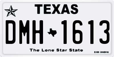 TX license plate DMH1613
