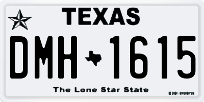 TX license plate DMH1615