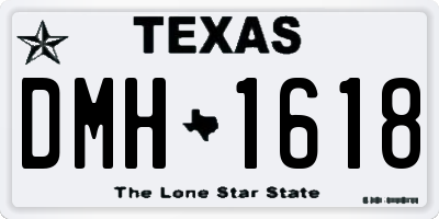TX license plate DMH1618