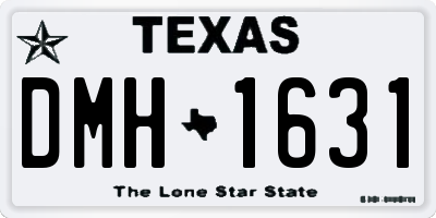 TX license plate DMH1631