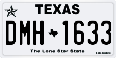 TX license plate DMH1633