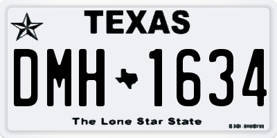 TX license plate DMH1634