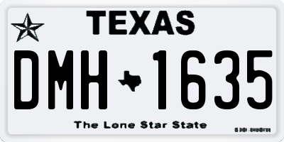 TX license plate DMH1635