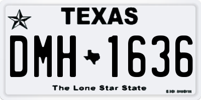 TX license plate DMH1636