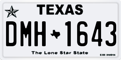 TX license plate DMH1643
