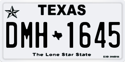 TX license plate DMH1645