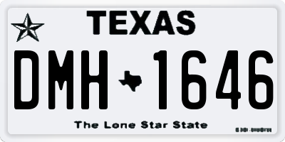 TX license plate DMH1646