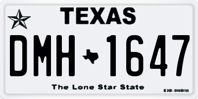 TX license plate DMH1647