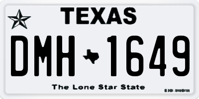 TX license plate DMH1649