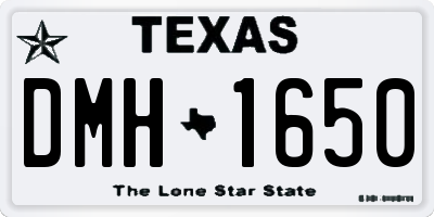 TX license plate DMH1650