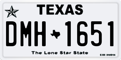 TX license plate DMH1651