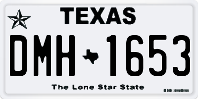 TX license plate DMH1653
