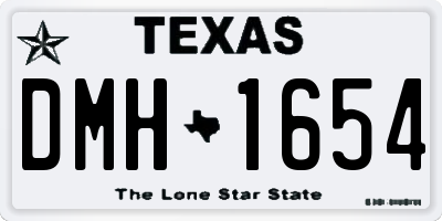 TX license plate DMH1654