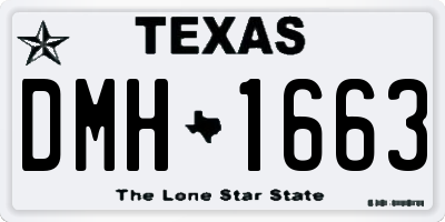 TX license plate DMH1663