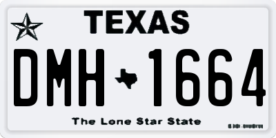 TX license plate DMH1664