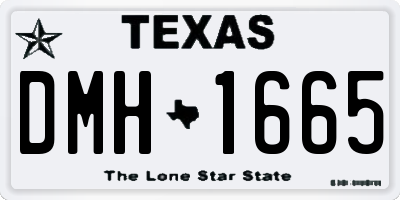 TX license plate DMH1665