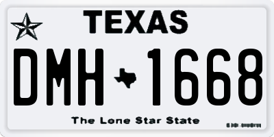 TX license plate DMH1668