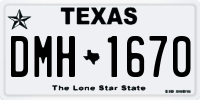 TX license plate DMH1670