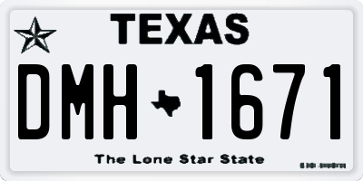TX license plate DMH1671