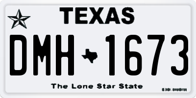 TX license plate DMH1673