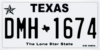 TX license plate DMH1674