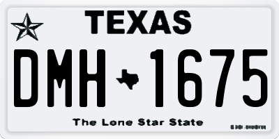 TX license plate DMH1675