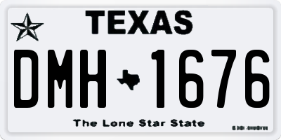 TX license plate DMH1676