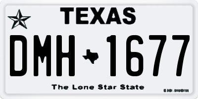 TX license plate DMH1677