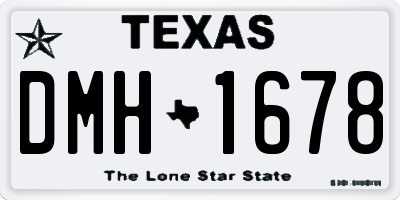 TX license plate DMH1678