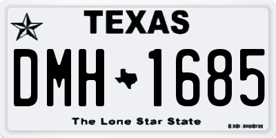 TX license plate DMH1685