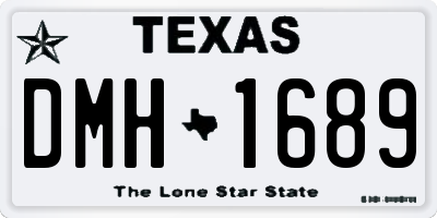 TX license plate DMH1689