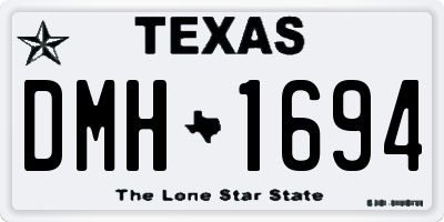 TX license plate DMH1694