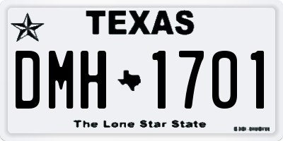 TX license plate DMH1701
