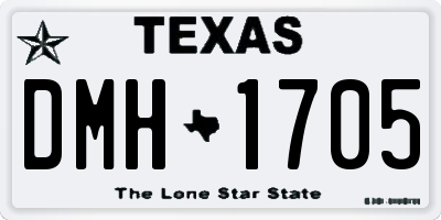 TX license plate DMH1705