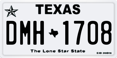 TX license plate DMH1708