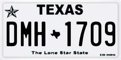 TX license plate DMH1709