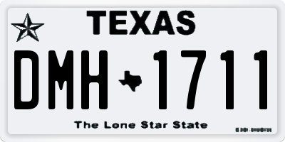 TX license plate DMH1711