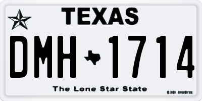 TX license plate DMH1714