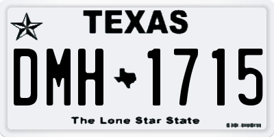 TX license plate DMH1715
