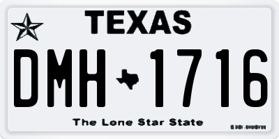TX license plate DMH1716