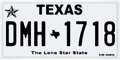 TX license plate DMH1718
