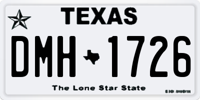 TX license plate DMH1726