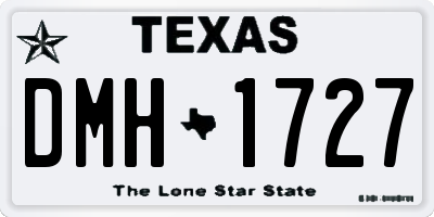 TX license plate DMH1727