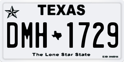 TX license plate DMH1729
