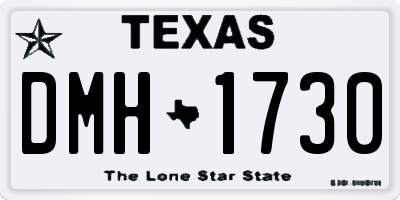 TX license plate DMH1730