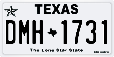 TX license plate DMH1731