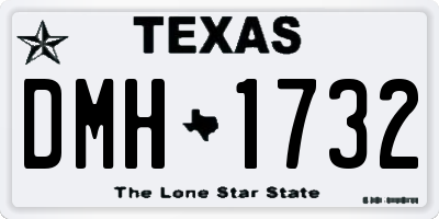 TX license plate DMH1732