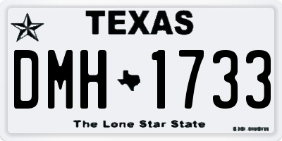 TX license plate DMH1733