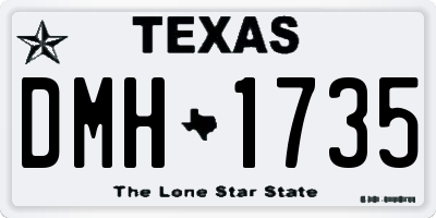 TX license plate DMH1735