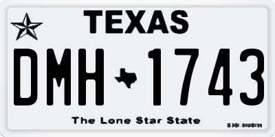TX license plate DMH1743